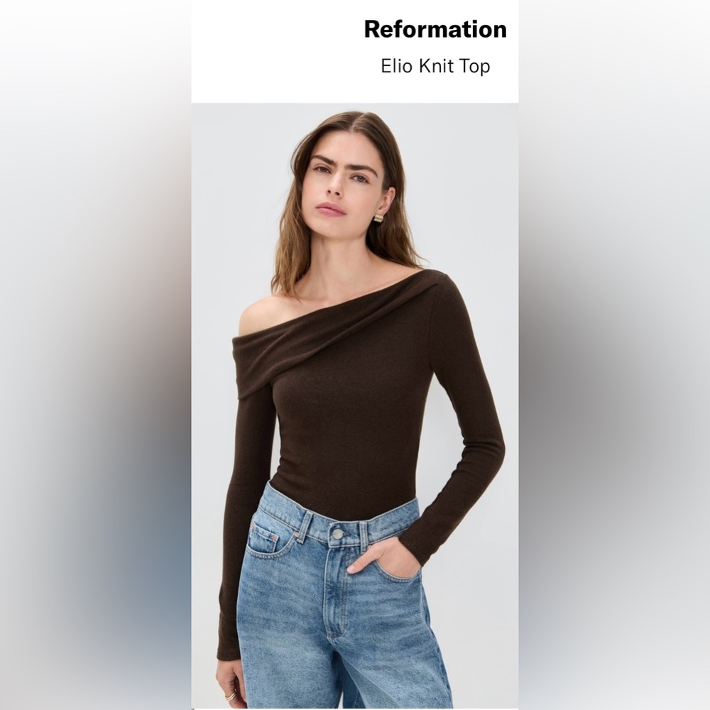 Reformation Brown Elio Knit Top